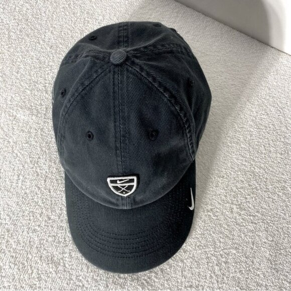 Nike Golf Tour Challenge Black Ribbed Texture Adjustable Fit Ball Cap Hat - Picture 3 of 12